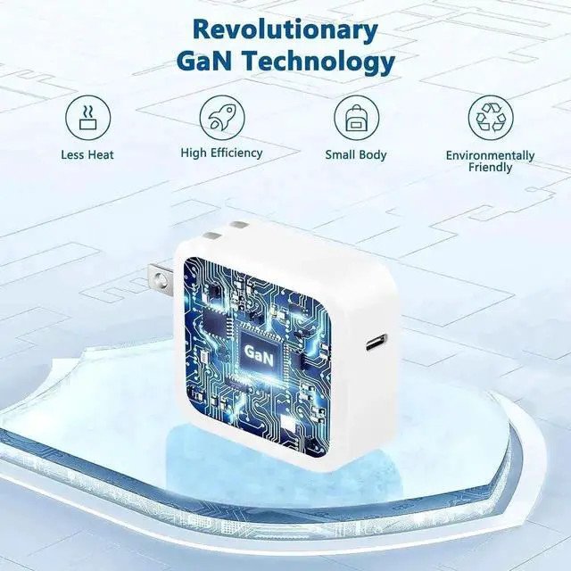 Alt view image 6 of 7 - USB C Charger Block, 65W GaN Adapter with 6FT Type C Cable, Fast Charging Foldable Charger for i-Ph-one 15/14/13/12/11/Pro Max/XS/XR/X,Galaxy,i-P-ad Pro/Air/Mini,Ma-c-Book Pro/Air and More (White)