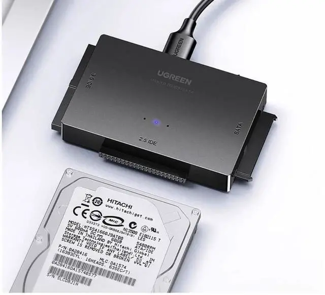 Alt view image 2 of 7 - UGREEN IDE/SATA to USB3.0 Easy drive cable, external desktop hard drive with power supply, 2.5/3.5-inch notebook mechanical ssd solid-state drive, optical drive reader