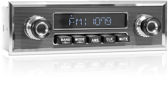 Main image of Bluetooth Retro Radio for Classic Vehicles Single Din Vintage Car Stereo AM FM Tuner USB AUX Input Subwoofer RCA Output