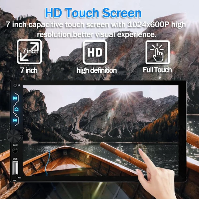 Alt view image 6 of 6 - Double Din Car Stereo with Dash Cam,7 Inch Full HD Touchscreen Car Audio Receiver Support Carplay and Android Auto,Car Stereo with Bluetooth,Mirror Link,Backup Camera,FM/USB/AUX/Subwoofer