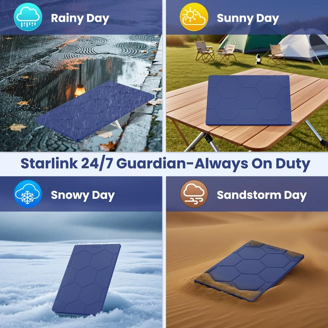 Alt view image 7 of 7 - Protective Cover Case for Starlink Gen 3, SL Standard Gen 3 Case for Satellite Dish, Silicone Hail Protector Cover for Starlink Standard, Waterproof,Impact Resistant to Rocks/Sand/Hail, Navy Blue