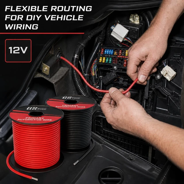 Alt view image 2 of 7 - 10 Gauge Wire Automotive - 200ft CCA Primary 2 Spools 10 AWG Stranded, 12V Low Volrate,Flexible Electrical Stereo Audio, DIY Speaker Trailer Hookup, Red and Black Rolls