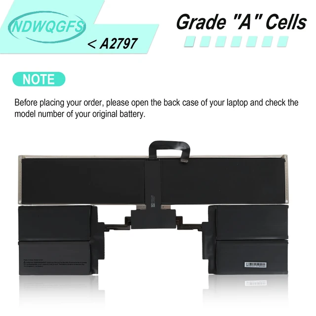 Alt view image 5 of 6 - A2797 A2941 Laptop Battery Compatible with MacBook Air 15-inch M2 2023 (A2941) & M3 2024 (A3114) 11.54V 66.5Wh Li-Polymer Compatible with EMC 8301, MRYQ3LL/A, MQKX3LL/A