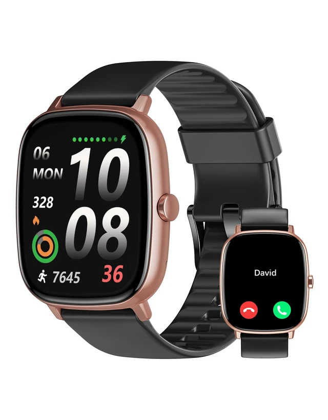 Main image of Smart Watch for Men Women with GPS Built-in Answer/Make Call BK/GD 1.95" HD, for iPhone/Android Phones, Fitness Tracker Heart Rate/Sleep Monitor, Step/Calories Counter 100+ Sport, Waterproof