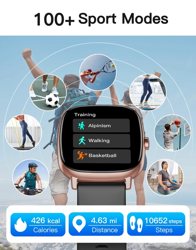 Alt view image 4 of 7 - Smart Watch for Men Women with GPS Built-in Answer/Make Call BK/GD 1.95" HD, for iPhone/Android Phones, Fitness Tracker Heart Rate/Sleep Monitor, Step/Calories Counter 100+ Sport, Waterproof