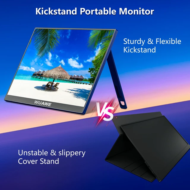 Alt view image 3 of 7 - 16 Inch Portable Gaming Monitor 1920x1200P FHD 60hz Refresh Rate & HDR for PS5/Switch Ultra-Thin 0.3" Built-in Speakers, Eye Care Plug&Play for Laptop/Mac/Phone Student Gift(Blue)
