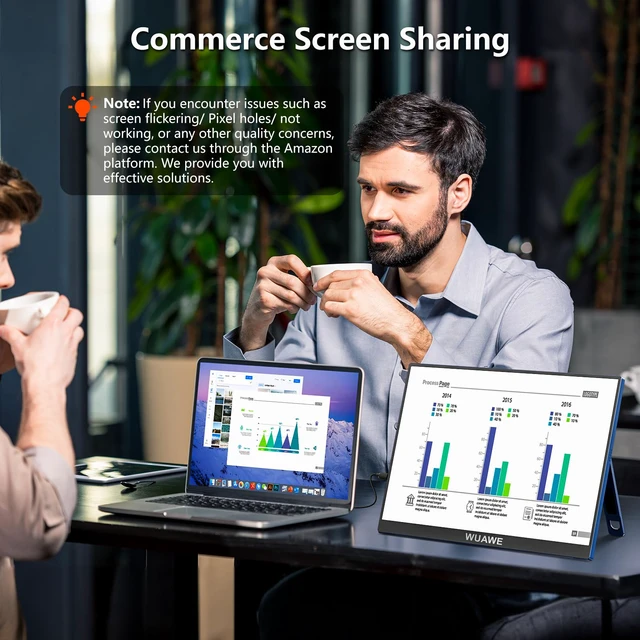 Alt view image 6 of 7 - 16 Inch Portable Gaming Monitor 1920x1200P FHD 60hz Refresh Rate & HDR for PS5/Switch Ultra-Thin 0.3" Built-in Speakers, Eye Care Plug&Play for Laptop/Mac/Phone Student Gift(Blue)