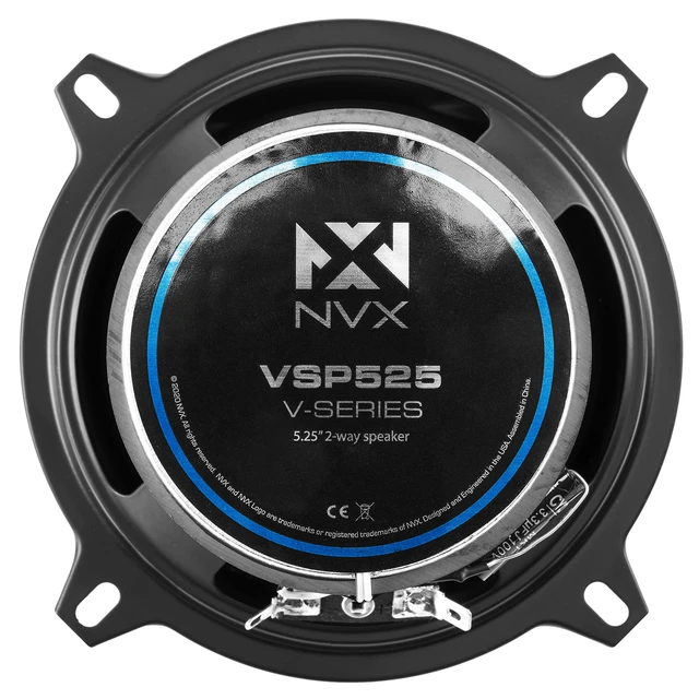 Alt view image 7 of 7 - VSP525 480W Peak (180W RMS) 5.25" V-Series 2-Way Coaxial Speakers with 25mm Silk Dome Tweeters