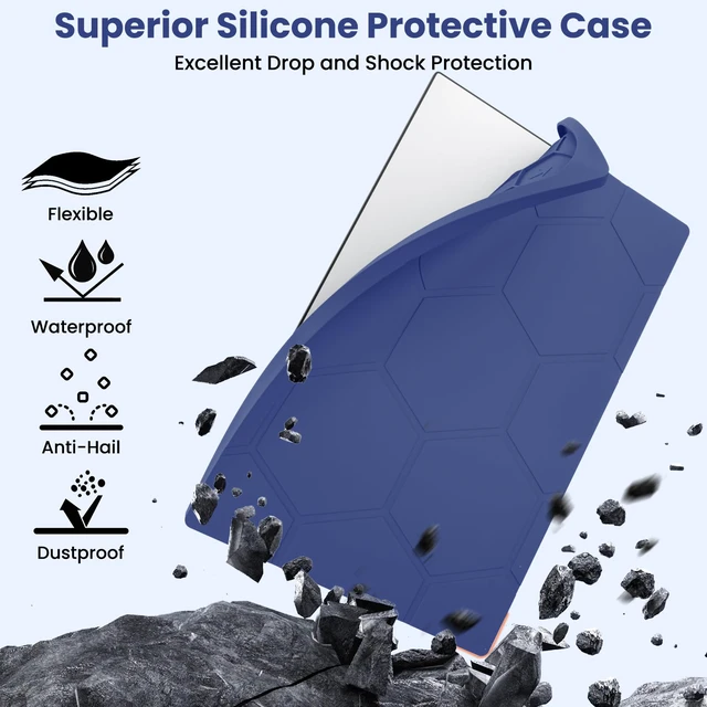 Alt view image 3 of 7 - Protective Cover Case for Starlink Gen 3, SL Standard Gen 3 Case for Satellite Dish, Silicone Hail Protector Cover for Starlink Standard, Waterproof,Impact Resistant to Rocks/Sand/Hail, Navy Blue