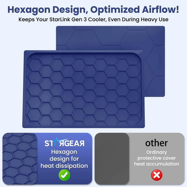 Alt view image 4 of 7 - Protective Cover Case for Starlink Gen 3, SL Standard Gen 3 Case for Satellite Dish, Silicone Hail Protector Cover for Starlink Standard, Waterproof,Impact Resistant to Rocks/Sand/Hail, Navy Blue