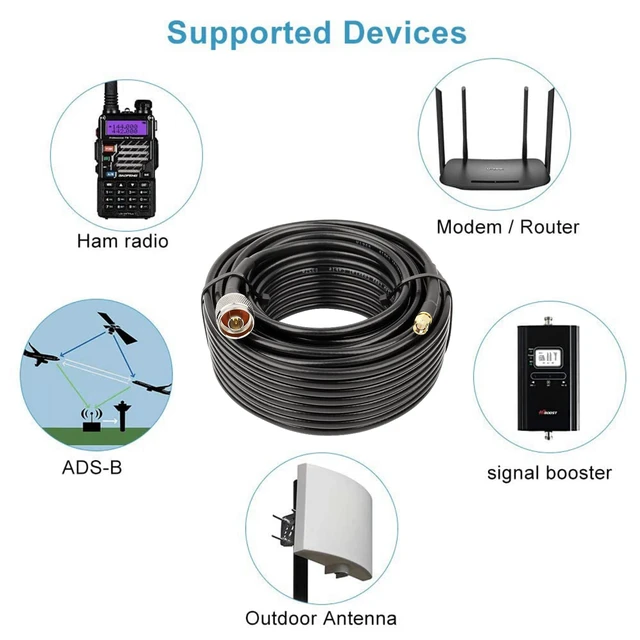Alt view image 5 of 6 - KMR240 N Male to SMA Male Cable - 200FT Ultra Low Loss SMA to N Cable 50 ohm for WiFi Router/GPS Receiver/Antenna/Signal Booster Use