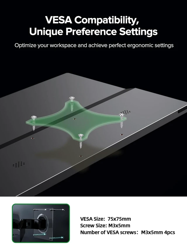 Alt view image 5 of 6 - Portable Monitor Touchscreen 15.6, 125% sRGB 1080P IPS Screen 10-Point Touch Monitor, VESA & Case, MINI HDMI USB C, Ultra-Thin Travel Second Screen for Laptop, Computer, Game Consoles