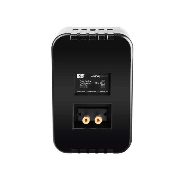 Alt view image 5 of 6 - 4" Outdoor Patio Speaker Pair 80W, IP54 Weather Resistant, Aluminum Grilles Black AP450
