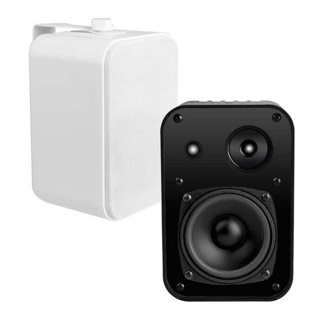 Alt view image 6 of 6 - 4" Outdoor Patio Speaker Pair 80W, IP54 Weather Resistant, Aluminum Grilles Black AP450