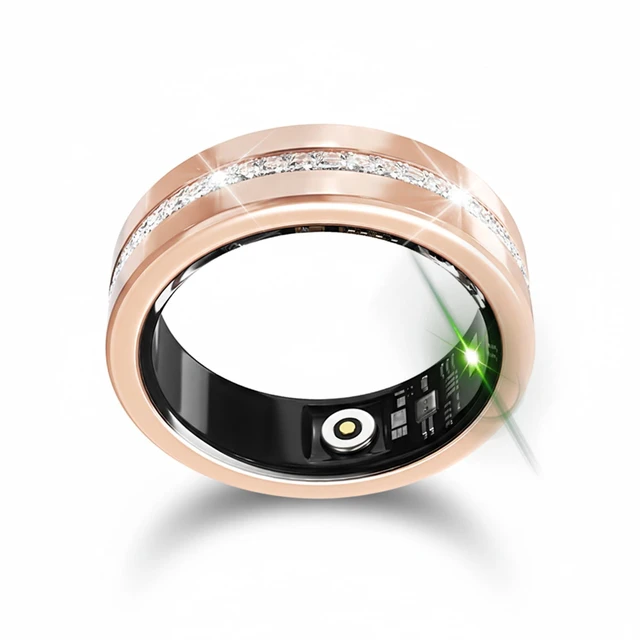 Main image of Smart Ring for Women, Diamond Inspired Design (Gold,10) Sleep Tracker, Health Monitoring, Fitness Tracking, Remote Photography, No Subscription, iOS & Android
