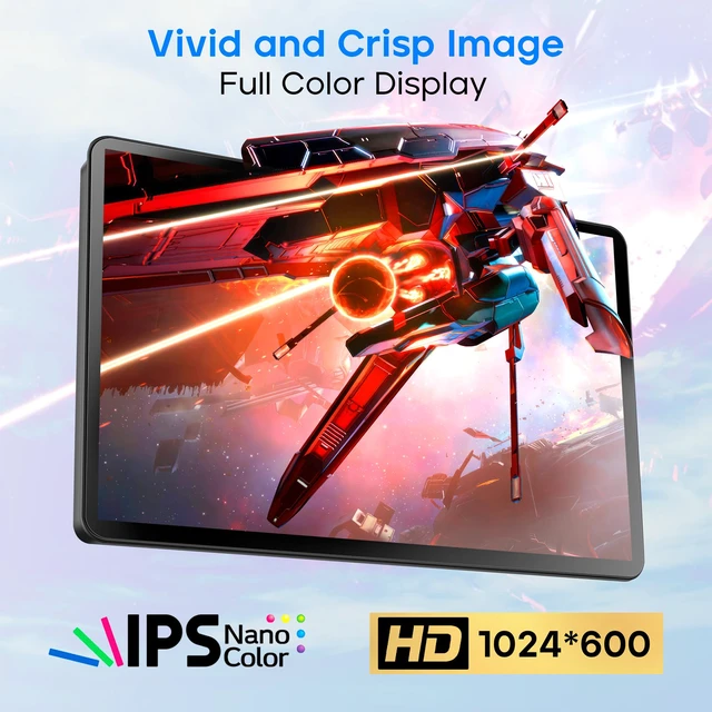 Alt view image 3 of 6 - 7" Touchscreen Monitor, 1024x600 IPS Raspberry Pi Screen, HDMI 5-Point Touch, Dual Speakers, Plug & Play, Pi 5/4/3/Zero, Home Assistant, Gaming, PC Sub-Monitor, 3 Display Modes, with Case