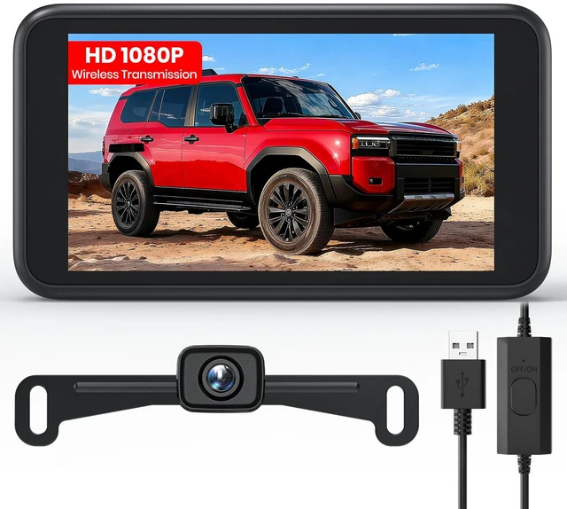 Main image of 5 Wireless Backup Camera with 1080P Dual-Channel Monitor Easy Install for Powered by USB Boost Cable, Stable Real-Time View, IP69K Waterproof Night Vision for Car SUV Truck Pickup