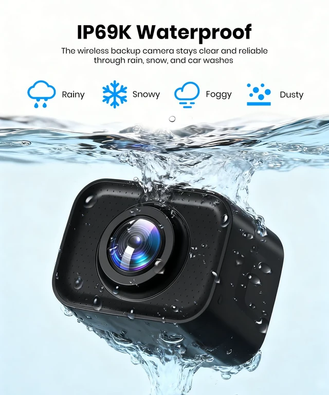 Alt view image 7 of 7 - 5 Wireless Backup Camera with 1080P Dual-Channel Monitor Easy Install for Powered by USB Boost Cable, Stable Real-Time View, IP69K Waterproof Night Vision for Car SUV Truck Pickup