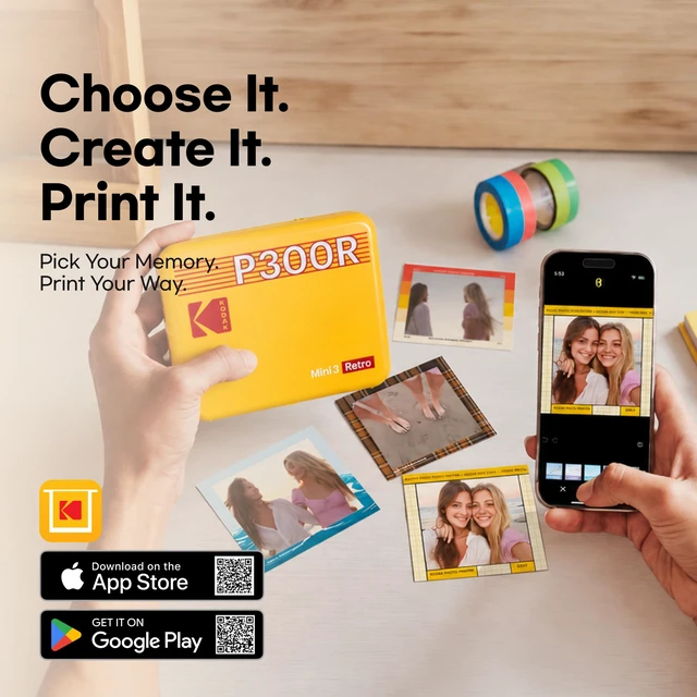Alt view image 7 of 7 - Mini 3 Retro 3x3 Portable Photo Printer, 4PASS, 38 Sheets, White Bluetooth, iPhone & Android Smartphone Compatible, Smudge-Proof, Water-Resistant, Fade-Resistant
