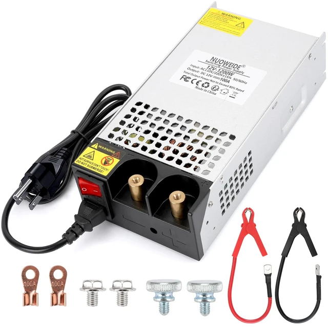 Main image of 110V AC to 12V DC Converter 100A 1200W Power Supply AC to DC Converter 12V 100A 1200W Switch Power Supply for CCTV Camera System, 3D Printer, LED Strip, Computer Project