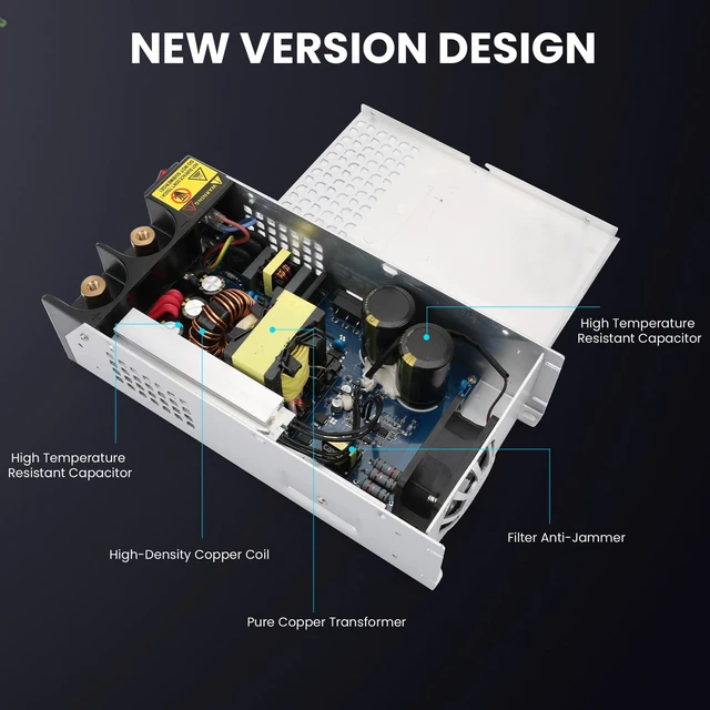 Alt view image 6 of 7 - 110V AC to 12V DC Converter 83.3A 1000W Power Supply AC to DC Converter 12V 83.3A 1000W Switch Power Supply for CCTV Camera System, 3D Printer, LED Strip, Computer Project