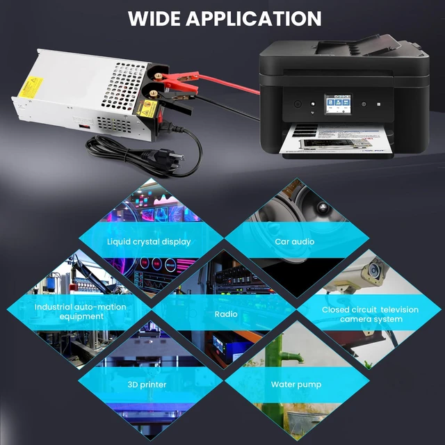 Alt view image 7 of 7 - 110V AC to 12V DC Converter 83.3A 1000W Power Supply AC to DC Converter 12V 83.3A 1000W Switch Power Supply for CCTV Camera System, 3D Printer, LED Strip, Computer Project