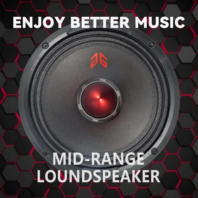 Alt view image 6 of 7 - MX80E2 Loudspeaker 8 Inch Midrange 640 Watts 4 Ohms Red Bullet, Premium Quality Audio Door Speakers for Car or Truck Stereo Sound System, Black (2 Speakers)
