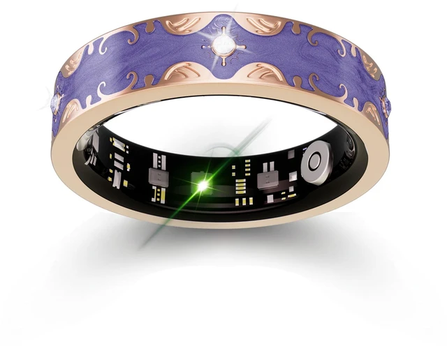 Main image of Smart Ring for Women, Baroque Inspired Design (Purple,7) Sleep Tracker, Health Monitoring, Fitness Tracking, Remote Photography, No Subscription, iOS & Android