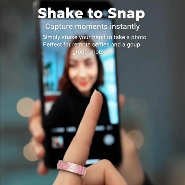 Alt view image 6 of 7 - Smart Ring for Women, Baroque Inspired Design (Pink,7) Sleep Tracker, Health Monitoring, Fitness Tracking, Remote Photography, No Subscription, iOS & Android