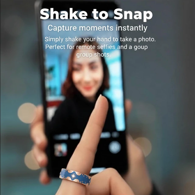 Alt view image 6 of 7 - Smart Ring for Women, Baroque Inspired Design (Blue,10) Sleep Tracker, Health Monitoring, Fitness Tracking, Remote Photography, No Subscription, iOS & Android
