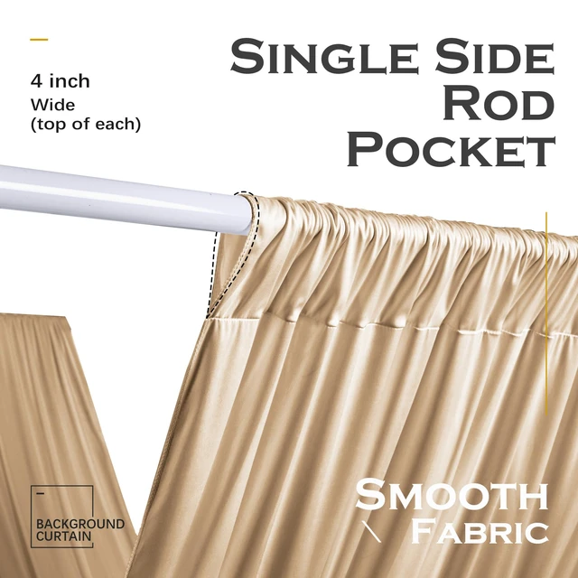 Alt view image 5 of 7 - 20ftx30ft Camel Khaki Ceiling Curtain for Wedding Parties 4 Panels Wrinkle-Free 30 FT Long Tent Draping Curtains for Wedding, Birthday & Theme Parties, 30ft Height with Rod Pocket