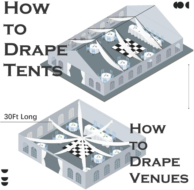 Alt view image 2 of 7 - 20ftx30ft Camel Khaki Ceiling Curtain for Wedding Parties 4 Panels Wrinkle-Free 30 FT Long Tent Draping Curtains for Wedding, Birthday & Theme Parties, 30ft Height with Rod Pocket
