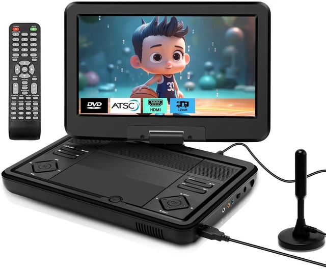 Main image of 12.5" Portable TV/DVD Player Combo with 10.1" HD Swivel Screen,Digital Tuner/HDMI/USB/AV, Built-in Battery, High Volume Speakers - Perfect for Car/Travel