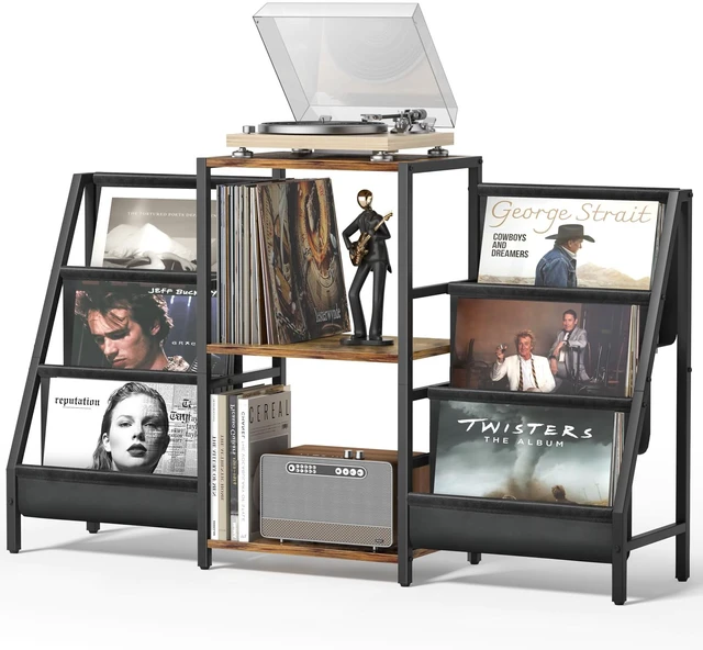 Main image of Record Player Stand - 6-Tier Vinyl Record Storage for Up to 280 Albums, Holder for Living Room