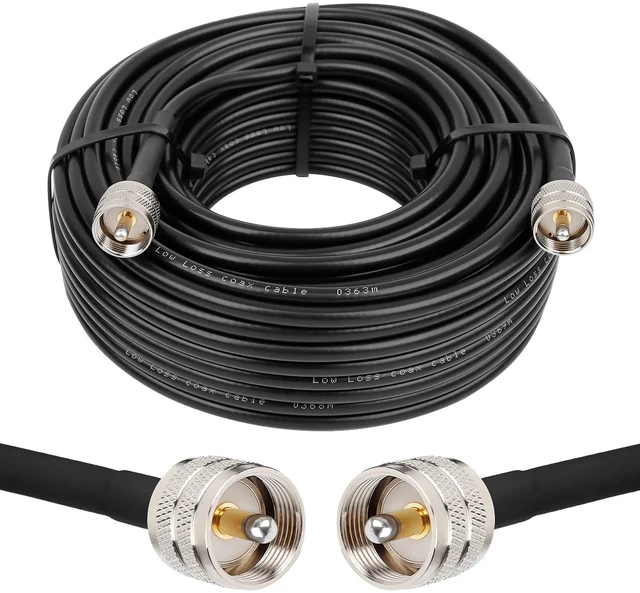 Main image of RG8x Coaxial Cable 100ft,CB Coax Cable 50 Ohm,UHF PL259 Male to Male Low Loss CB Antenna Extension for HAM Radio,VHF Radio,SWR Meter,Dummy Load,Antenna Analyzer
