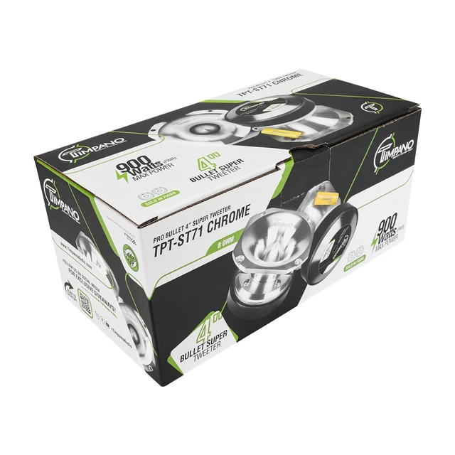 Alt view image 7 of 7 - Super Tweeter 4 Inch TPT-ST71 Chrome, 8 Ohm, 900 Watts Max, 108 db, High Sensitivity, PRO Audio Bullet Super Tweeters (Pair)