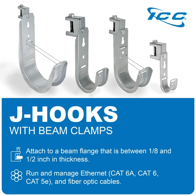 Alt view image 7 of 7 - J-Hook in 25 Pack (Beam Clamp, 3/4 in)