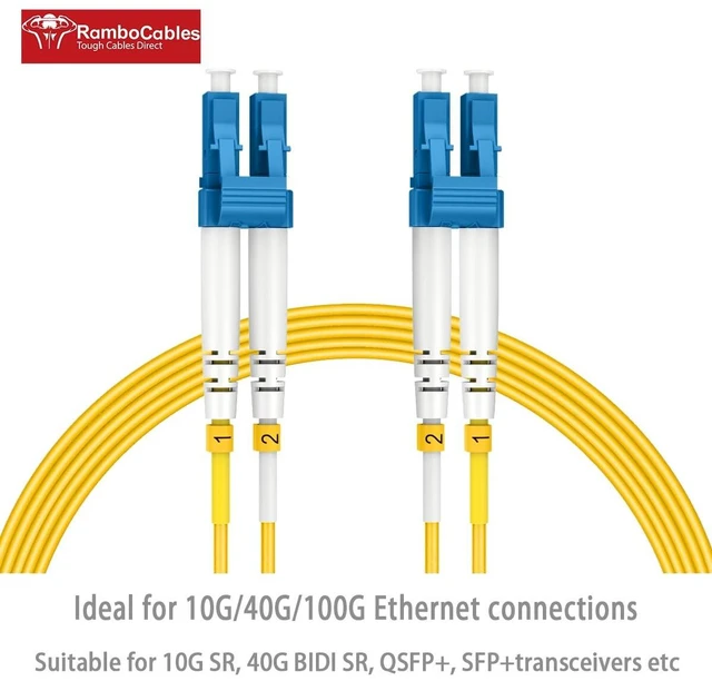 Alt view image 2 of 7 - OS2 LC to LC Single Mode Fiber Patch Cables, 30ft/10m, 10Pack Singlemode Fiber Optic Cable Duplex SM, LSZH, 10G/40G/100G SMF 9/125m, OD 2.0mm