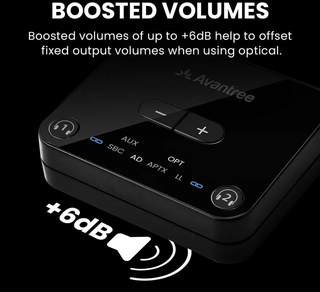 Alt view image 5 of 6 - HT4186-Q - Wireless TV Earbuds with No Delay & Volume Boost Neckband headphones with transmitter for optical digital or 3.5mm AUX TVs, aptX Adaptive and clear sound