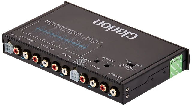 Alt view image 3 of 3 - EQS755 7-Band Car Audio Graphic Equalizer with Front 3.5mm Auxiliary Input, Rear RCA Auxiliary Input and High Level Speaker Inputs, BLACK