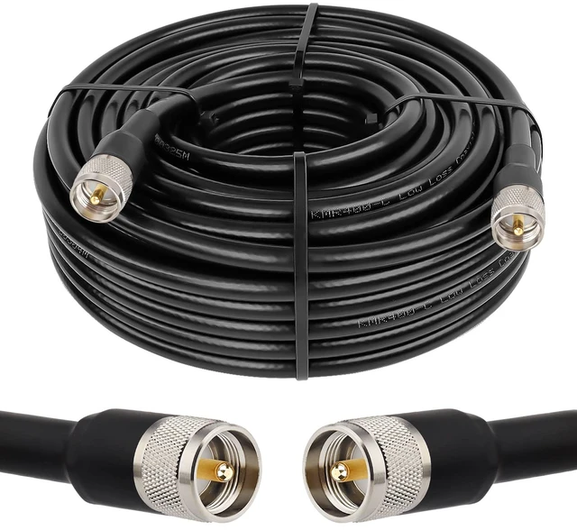 Main image of KMR 400 UHF Coax Cable - 75FT, PL-259 UHF Male, Low Loss 50 ohm CB Cable for Ham Radio, Two-Way Radio, SWR Meter