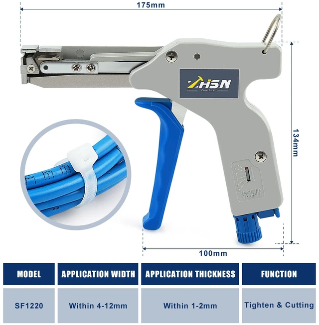Alt view image 2 of 7 - Cable Tie Gun Tool Durable, Low-Effort Design with Adjustable Tension, Fast & Easy Zip Tie Cutter for Nylon Cable Ties