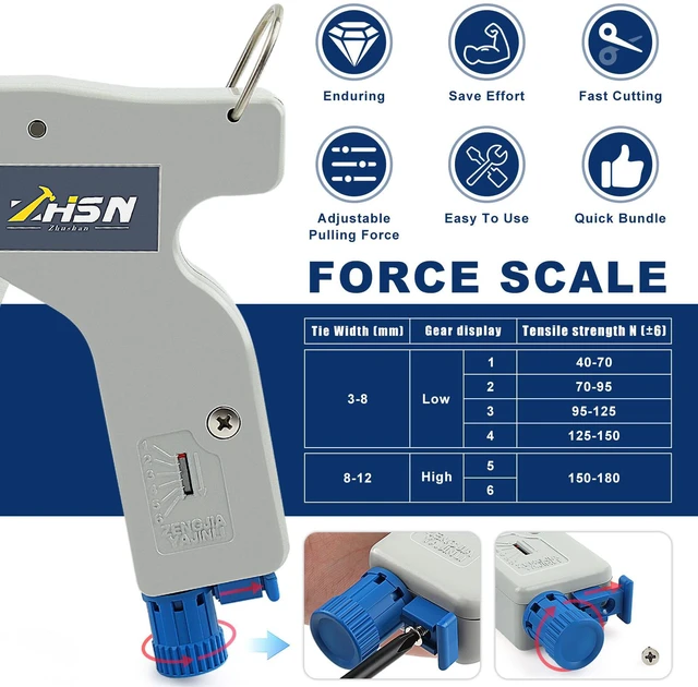 Alt view image 3 of 7 - Cable Tie Gun Tool Durable, Low-Effort Design with Adjustable Tension, Fast & Easy Zip Tie Cutter for Nylon Cable Ties