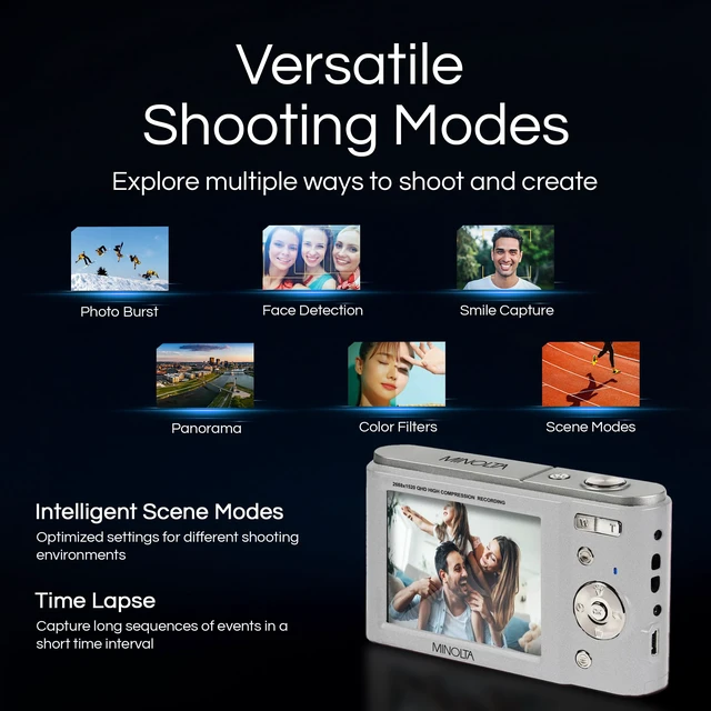 Alt view image 4 of 5 - MND20 44 MP 2.7K Ultra HD Digital Camera (Silver) Waterproof design captures photos and HD video at the beach, pool and on outdoor adventures