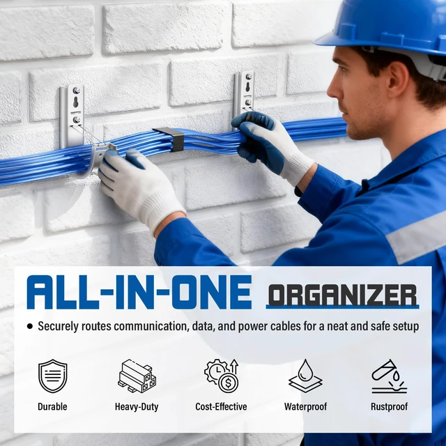 Alt view image 2 of 7 - 2 Inch Galvanized Steel J-Hooks with Retainer Clips, 100 Pack Heavy-Duty Cable Management System for Data Centers, Conduit, Cable, Coaxial & Fiber Optic Wires, Durable Corrosion-Resistant
