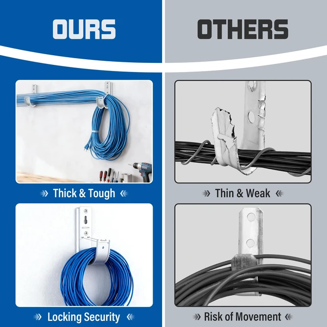 Alt view image 4 of 7 - 2 Inch Galvanized Steel J-Hooks with Retainer Clips, 100 Pack Heavy-Duty Cable Management System for Data Centers, Conduit, Cable, Coaxial & Fiber Optic Wires, Durable Corrosion-Resistant