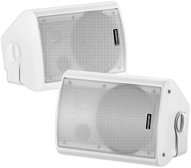 Main image of 4 Inch 200W Indoor/Outdoor Bluetooth 5.1 Waterproof Wall-Mounted Speakers, Wireless Multi-Speaker Sync with IR Remote, for Patio, Garage, Home, Backyard(401BLE,White,Pair)
