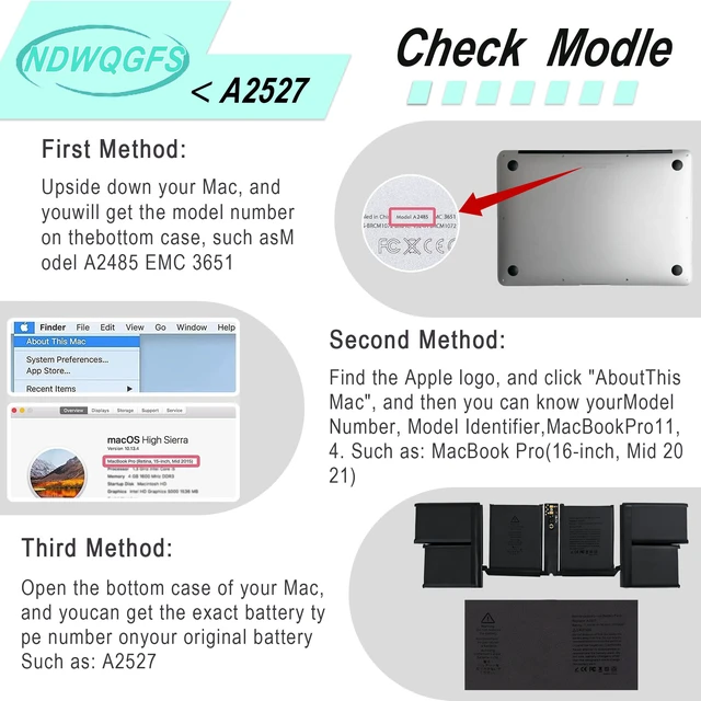 Alt view image 5 of 7 - A2527 A2485 Laptop Battery Compatible with MacBook Pro 16 inch A2485 (Late 2021) 99.6Wh 11.45V Li-Polymer EMC 3651