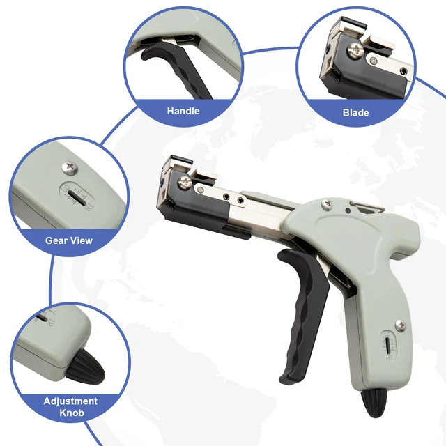 Alt view image 3 of 7 - Metal Zip Tie Cutter, Stainless Steel Cable Tie Gun with Adjustable Tension & Automatic Cutter for Stainless Steel Tie Wrap with Free Zip Tie Release Tool, Single-Hand Operated