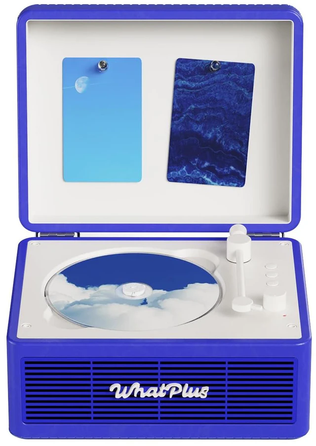 Main image of CD Player with Bluetooth Speakers, App Control, Magnetic Display Color: Dark Blue. High-fidelity sound with a retro desktop design, ideal for home decor and gifting
